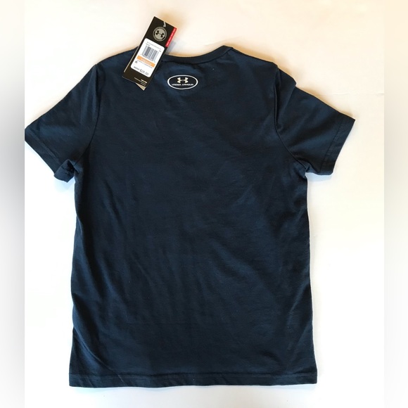 Under Armour NWT Boys Size Small Navy with White UA Logo Tee Shirt - Picture 2 of 5